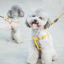 Pet Dog Collar + Harness + Leash Three Sets, S, Harness Chest Size: 34-50cm, Collar Neck Size: 24-35cm, Pet Weight: 8kg Below(Yellow)