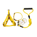 Pet Dog Collar + Harness + Leash Three Sets, S, Harness Chest Size: 34-50cm, Collar Neck Size: 24-35cm, Pet Weight: 8kg Below(Yellow)