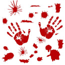 10 PCS Halloween Decorations PVC Creative Blood Handprints and Footprints Wall Stickers Window Stickers, Random Style Delivery