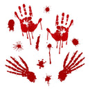 10 PCS Halloween Decorations PVC Creative Blood Handprints and Footprints Wall Stickers Window Stickers, Random Style Delivery