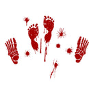 10 PCS Halloween Decorations PVC Creative Blood Handprints and Footprints Wall Stickers Window Stickers, Random Style Delivery