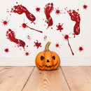 10 PCS Halloween Decorations PVC Creative Blood Handprints and Footprints Wall Stickers Window Stickers, Random Style Delivery
