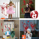 10 PCS Halloween Decorations PVC Creative Blood Handprints and Footprints Wall Stickers Window Stickers, Random Style Delivery