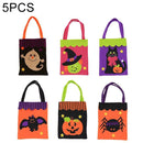 5 PCS Halloween Decoration Creative Cartoon Candy Gift Square Tote for Children, Random Style Delivery