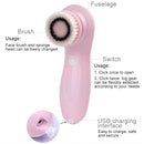 1.2W USB Charging Electronic Cleaning Face Beauty Instrument Pores Nose Blackhead Facial Cleansing Brush(Purple)