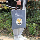 2 PCS Cactus Pattern Waterproof and Dustproof Canvas File Bag Zipper Data Portable Storage Bag, Random Style Delivery