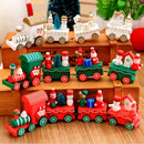Christmas Dinner Table Decoration, Wooden Trains Children Kindergarten Christmas Decoration Ornaments Gifts (Red)