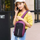 Multi-Function Portable Casual Chest Bag Outdoor Sports Anti-theft Shoulder Bag with External USB Charging Interface for Men / Women (Purple)