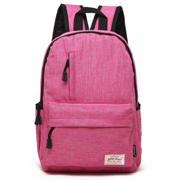 Universal Multi-Function Canvas Laptop Computer Shoulders Bag Leisurely Backpack Students Bag, Small Size: 37x26x12cm, For 13.3 inch and Below Macbook, Samsung, Lenovo, Sony, DELL Alienware, CHUWI, ASUS, HP(Magenta)