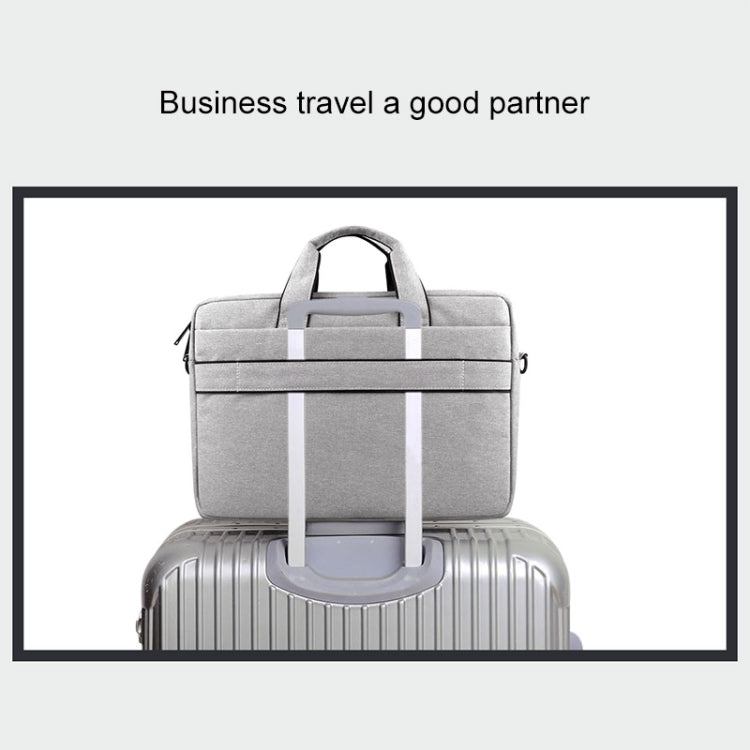 Breathable Wear-resistant Thin and Light Fashion Shoulder Handheld Zipper Laptop Bag with Shoulder Strap, For 15.6 inch and Below Macbook, Samsung, Lenovo, Sony, DELL Alienware, CHUWI, ASUS, HP (Grey)