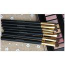 HappyMakeup 7 PCS Professional Makeup Brushes Set Makeup Tools (Black+Gold)