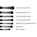 HappyMakeup 7 PCS Professional Makeup Brushes Set Makeup Tools (Black+Silver)