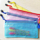 12 PCS Zipper Plastic Mesh Stationery Bag, Random Color Delivery (A3, Size: 43.5x30.5cm)
