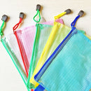 12 PCS Zipper Plastic Mesh Stationery Bag, Random Color Delivery (B4, Size: 39x28cm)