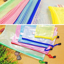 12 PCS Zipper Plastic Mesh Stationery Bag, Random Color Delivery (B4, Size: 39x28cm)