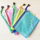 12 PCS Zipper Plastic Mesh Stationery Bag, Random Color Delivery (B5, Size: 28x21cm)
