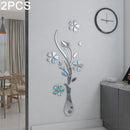2 PCS Creative 3D Vase Style Mirror DIY Wall Sticker Set, Size: 40*60cm(Silver)