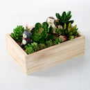 2PCS Retro Square Wooden Multi - meat Small Flower Pot Wooden Box Home Gardening Decoration