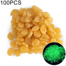 100 PCS Glow in The Dark Garden Pebbles for Walkways & Decoration and Plants Luminous Stones(Orange)
