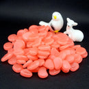 100 PCS Glow in The Dark Garden Pebbles for Walkways & Decoration and Plants Luminous Stones(Watermelon Red)