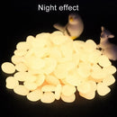 100 PCS Glow in The Dark Garden Pebbles for Walkways & Decoration and Plants Luminous Stones(Watermelon Red)