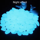 100 PCS Glow in The Dark Garden Pebbles for Walkways & Decoration and Plants Luminous Stones(Baby Blue)