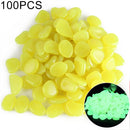 100 PCS Glow in The Dark Garden Pebbles for Walkways & Decoration and Plants Luminous Stones(Yellow)