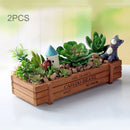 2PCS Plant Flower Pot Retro Woody Meat Plant Pots Wooden Box Gardening Small Flowerpots