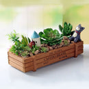 2PCS Plant Flower Pot Retro Woody Meat Plant Pots Wooden Box Gardening Small Flowerpots