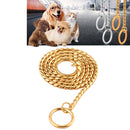 Pet Collars Pet Neck Strap Dog Neckband Snake Chain Dog Chain Solid Metal Chain Dog Collarï¼ŒLength:60cm (Gold)