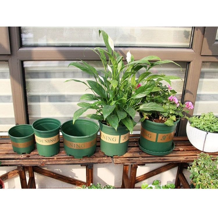 1.5 Gallon Flower Pots Plant Nursery Pots Plastic Pots Creative Gallons Pots with Tray,Size:20*19.5*19.5cm