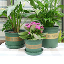 2 Gallon Flower Pots Plant Nursery Pots Plastic Pots Creative Gallons Pots with Tray,Size:21.5*21*21cm