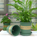 Flower Pots Plant Nursery Pots Plastic Pots Creative Gallons Pots with Tray,Size:18*27*23cm