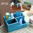 2 PCS Retro Square Wooden Flower Pot Wooden Box Woody Storage Box Multi-functional Wooden Box,Random Color Delivery