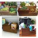 2 PCS Retro Square Wooden Flower Pot Wooden Box Woody Storage Box Multi-functional Wooden Box,Random Color Delivery