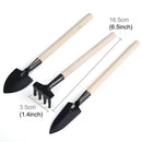 Rake Shovel Digging Trowel 3 in 1 Wooden Handle Metal Head Mini Garden Plant Tool Gardening Tool