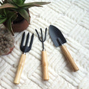 Rake Shovel Digging Trowel 3 in 1 Wooden Handle Metal Head Mini Garden Plant Tool Gardening Tool Garden Flower Tools Garden Tools Combination Set