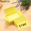 5 Boxes (About 90 PCS in One Box) Blank DIY Greeting Card Graffiti Rounded Small Card Blank Small Handwritten Paper Card Message Word Card(Yellow)