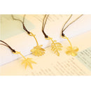 4 PCS Office Supplies Stationery Cute Gold Metal Bookmark Plants Paper Clip for Book, Random Style Delivery