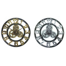 Retro Wooden Round Single-sided Gear Clock Arabic Number Wall Clock, Diameter: 30cm (Gold)