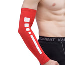 Men Outdoor Sports Elastic Breathable Anti-skid Elbow Arm Sleeve UV Protective Gear, Size: M (Red)