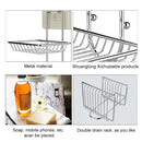 Creative Double Layer Stainless Steel Soap Stand Non-trace Magic Sticker Style Soap Dish Bathroom Shelf