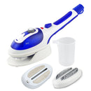 Multifunction Household Handheld Steamer Travel Portable Hand - Held Steam Hanging Hot Machine Ceramic Bottom with Flannelette Brush & Hair Brush & Measuring Cup,US Plug(Blue)