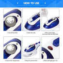 Multifunction Household Handheld Steamer Travel Portable Hand - Held Steam Hanging Hot Machine Ceramic Bottom with Flannelette Brush & Hair Brush & Measuring Cup,EU Plug(Purple)