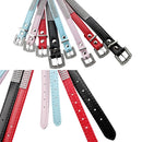 Rhinestone PU Soft Breathable Dog Harness Pet Vest Dog Chest Strap Leash Dog Collar, Size: L (Black)