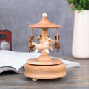Carousel Shape Home Decor Originality Wooden Musical Boxes
