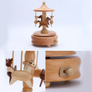 Carousel Shape Home Decor Originality Wooden Musical Boxes