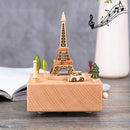Eiffel Tower Shape Home Decor Originality Wooden Musical Boxes