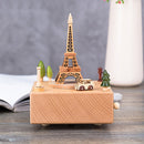Eiffel Tower Shape Home Decor Originality Wooden Musical Boxes
