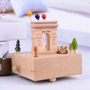 Arc De Triomphe Shape Home Decor Originality Wooden Musical Boxes